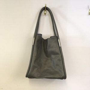 Neiman Marcus Gray Faux Leather Tote Bag